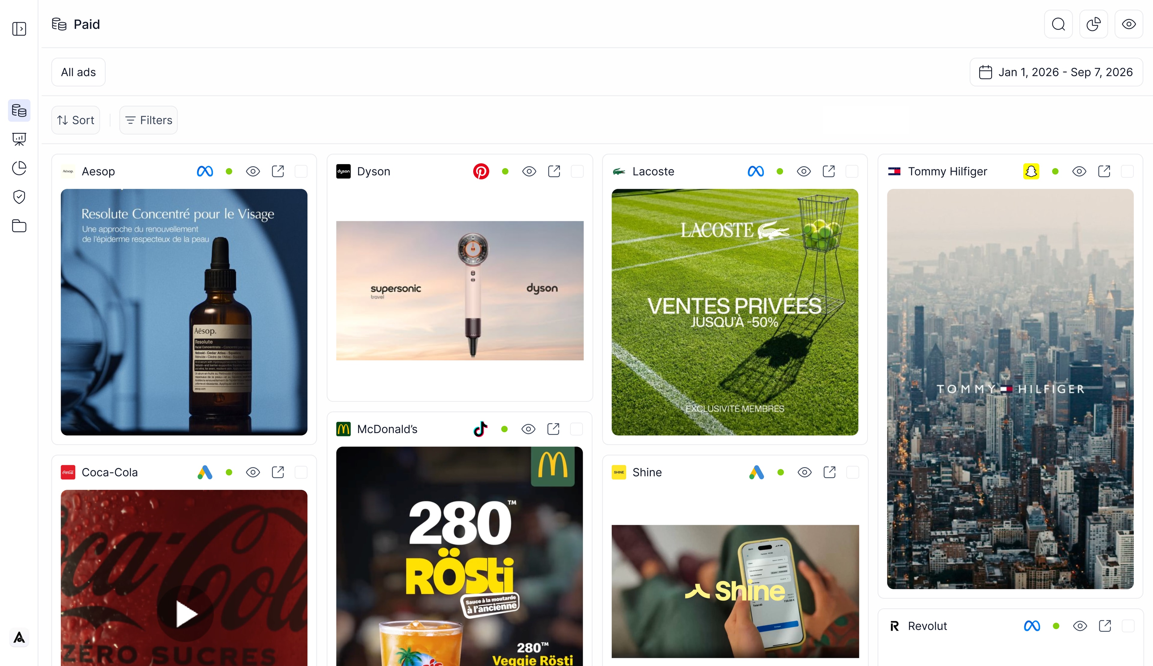 Aperçu de la plateforme AdsWizard Core.